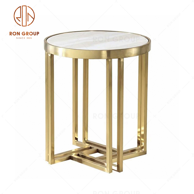 Factory wholesale marble top and matel legs side table for hotel and coffee shop