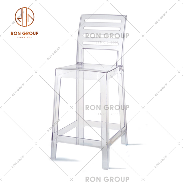 Durable factory wholesale bar stools with high leg and transparent tiffany chair for wedding & kitchen