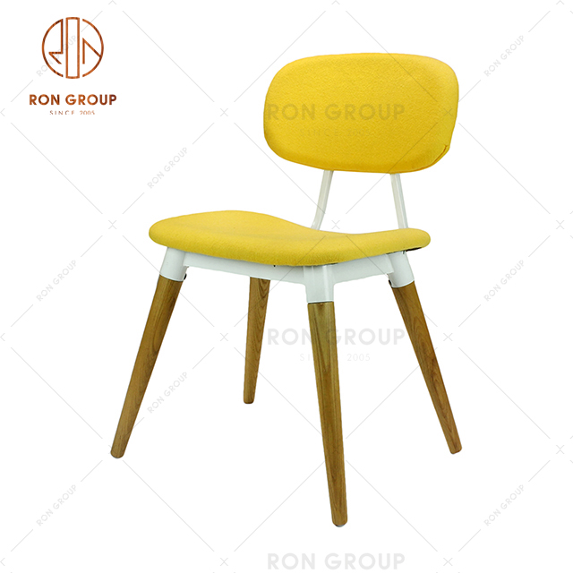 Commercial Hot Sale Yellow Bright Color Dining Chair Wooden Chair For Restaurant Bistro Use