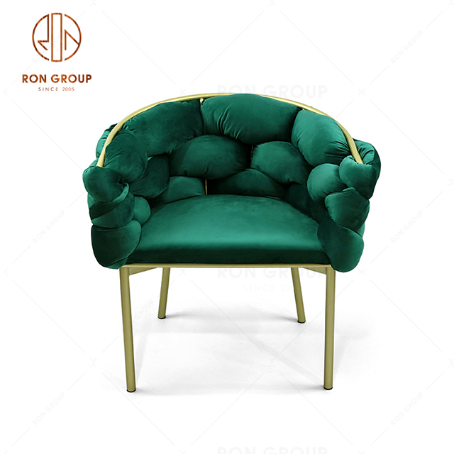 RNFS240-1 home furniture fabric green velvet gold stainless steel leg single lounge bubble chair 