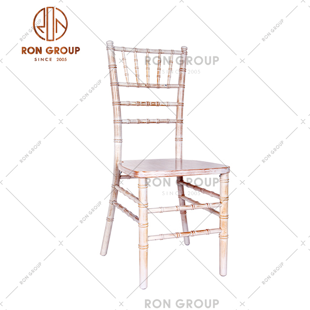 Color optional imitation bamboo design solid wood chair for wedding party event
