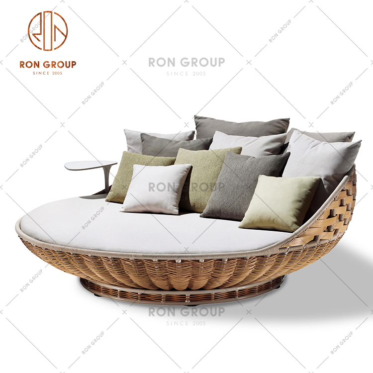 China Factory Wholesale Price Rattan Sofa Bed Swimming Pool Leisure Chair Sofa