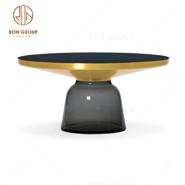 Modern Luxury Stainless Steel Table Champagne Brass Gold Plating Living Room Furniture Hotel Side Table Coffee Shop  Table