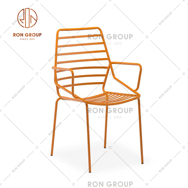 Cheap Price Restaurant Furniture Metal Dining Chair Outdoor Leisure Armchair