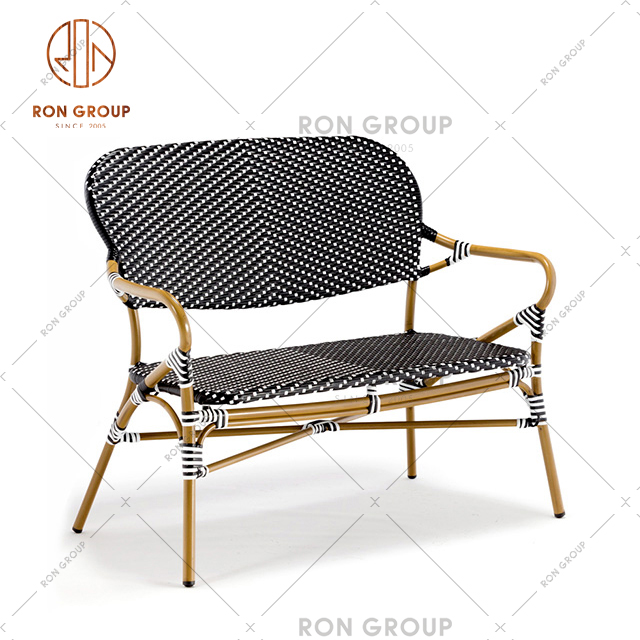 Outdoor Garden French Bistro Cafe Aluminum Rattan Chair