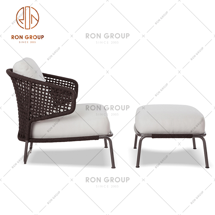 Supply Outdoor Furniture Rattan Single Sofa Metal Leisure Chair Patio Sofa