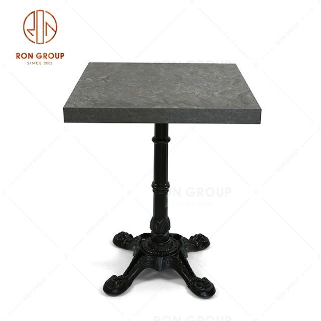 Mid-to high-end custom square imitation stone table top for two people