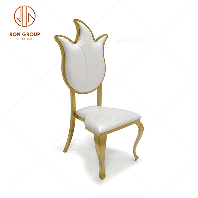 Commercial factory wholesale wedding furniture with gold stainless steel and PU leather for hote & restaurant & party