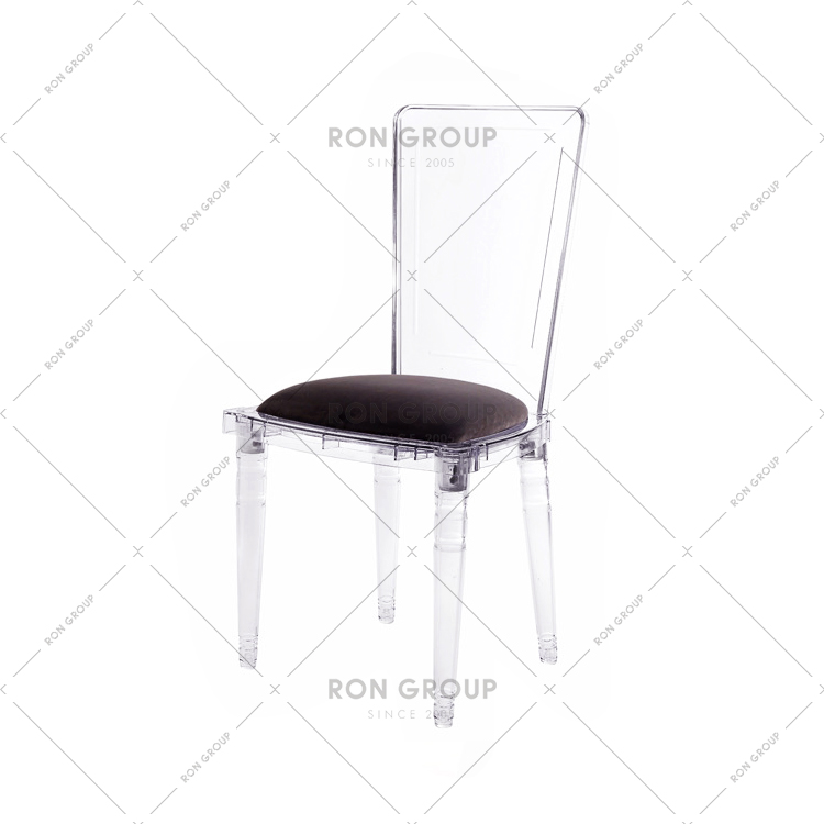 Chain Restaurant Furniture Wedding Acrylic With Cushion Seating Dining Chair For Wedding & Cafe & Outdoor Leisure Area