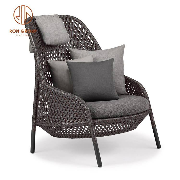 Comfortable rattan outdoor armchairs of garden chair