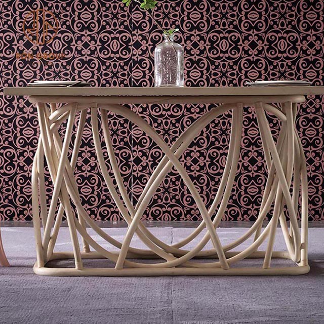 Popular Modern Design Restaurant Rattan Dining Table And Chair Set