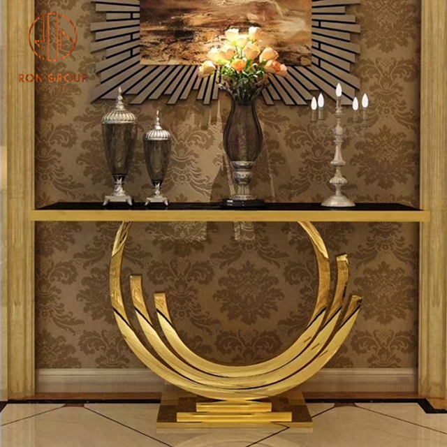 Stainless Steel Latest Style Console Table For Hot Selling With Marble Stone Top
