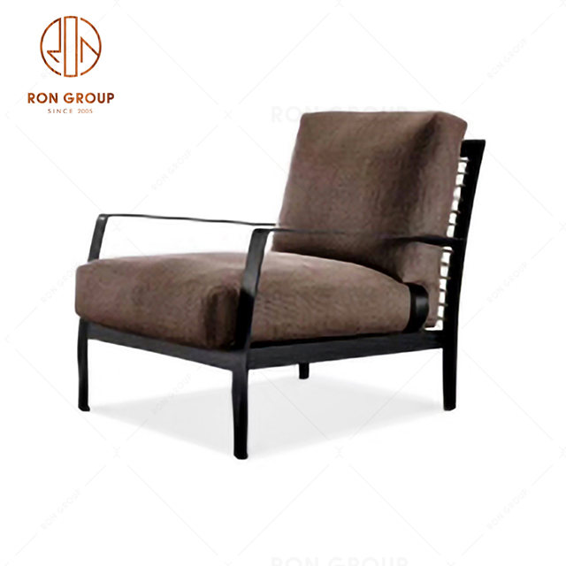 China Factory Metal Frame With Fabric Leisure Chair Hotel Single Sofa