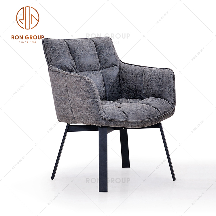 Popular Restaurant Living Room & Coffee Shop Leisure Chair With Metal Frame