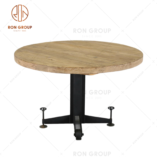 Handmade Classic Style Furniture With Metal Base And Wooden Top For Restaurant Outdoor In-house Party Use