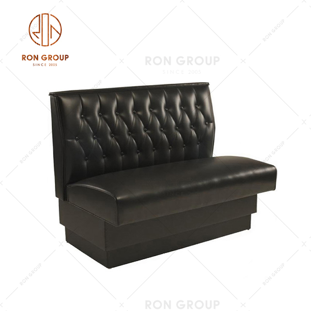 Cheap Price High Quality Customized Booth Sofa With Black Leather For Resturant & Coffee Shop