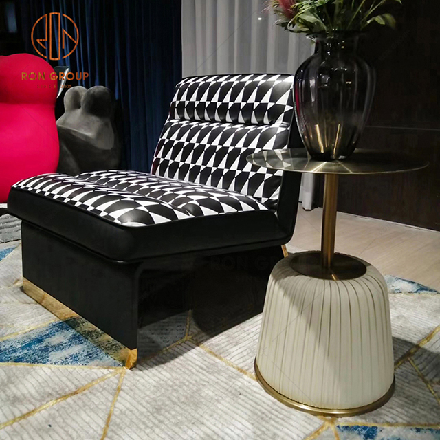 High Quality Modern Design PU Leather Sofa Villa Lounge Chaise Leisure Chair