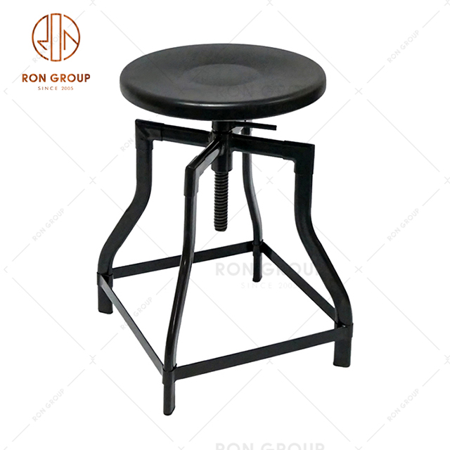 GA601C-45ST Factory Hot Sale Restaurant Dinner Chair Sets Black Metal Bar Stool Coffee Shop Furniture