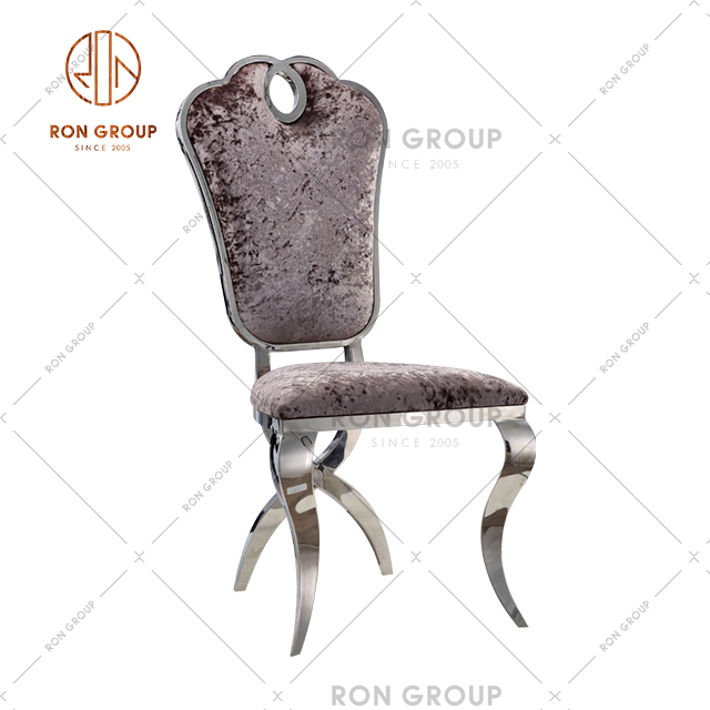Hot Sale Restaurant Chair With Stainless Steel Frame And Lint Soft Seat For Hotel & Restaurant & Wedding & Party Event