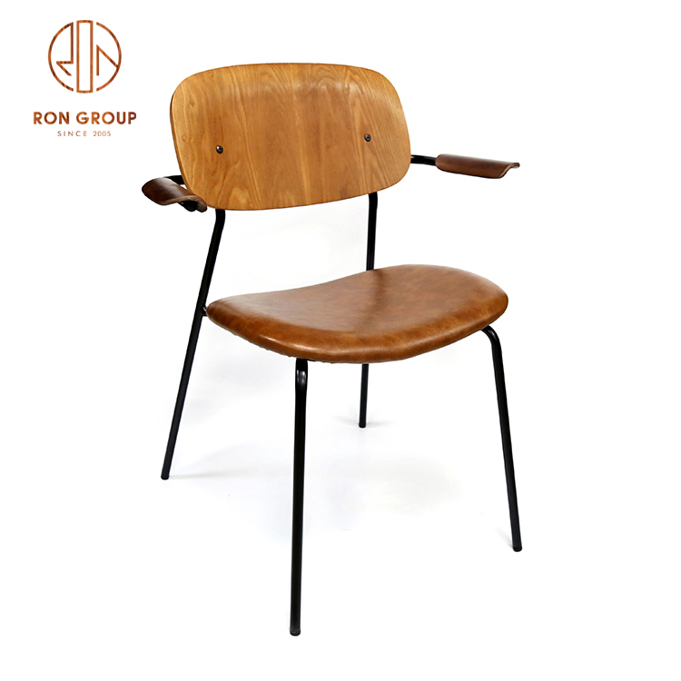 RNFCM143 New Style Wholesale Restaurant and Hotel Metal Chair with comfortable Armrest