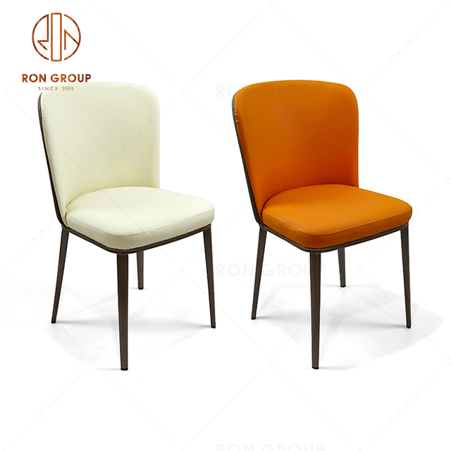 RNFC224-5 Factory Wholesale Good Quality Comfortable Restaurant Hotel Cafe Orange White Soft Bag Chair