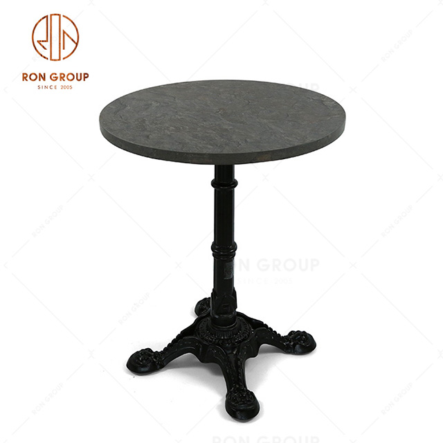 Elegant round imitation stone table top for two people