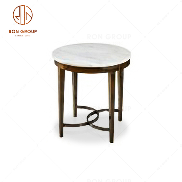 Popular Nordic Style Furniture Marble Side Table Metal Coffee Table For Hotel