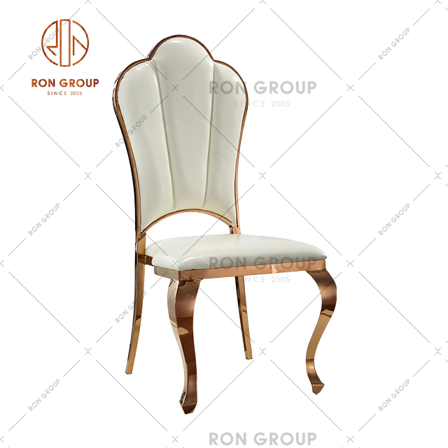 European Wedding Furniture With Golden Stainless Steel Frame And Soft Cushion For Hotel & Restaurant & Party 