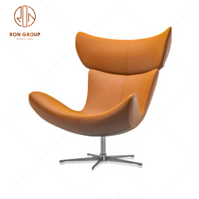 Popular Orange Office PU Leather Leisure Chair Metal Recliner Chair