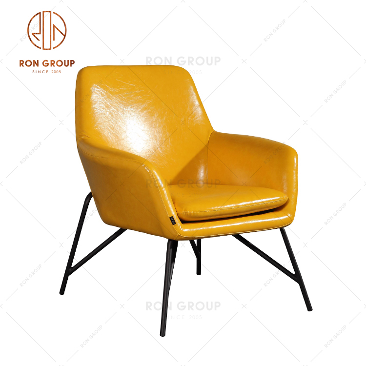 High Quality Restaurant Living Room Coffee Shop Leisure Chair With Colorful Leather Finish