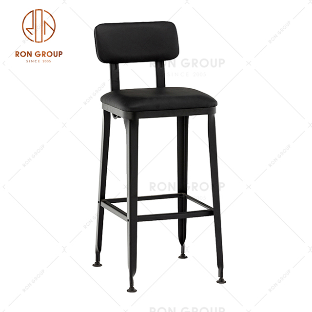GA501C-75STP Wholesale Restaurant Furniture PU Leather Bar Metal Chair For Cafeteria And Hotel