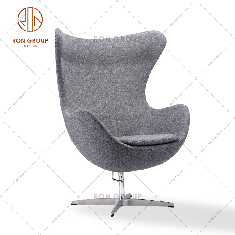 Retro Cashmere Cloth Style Aviation Swing Jacobsen Leisure Chair Top Cloth Metal Base Leg