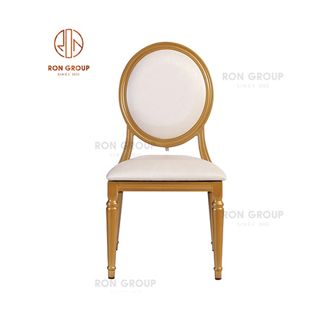 Waterproof durable wedding furniture gold frame circular chair design