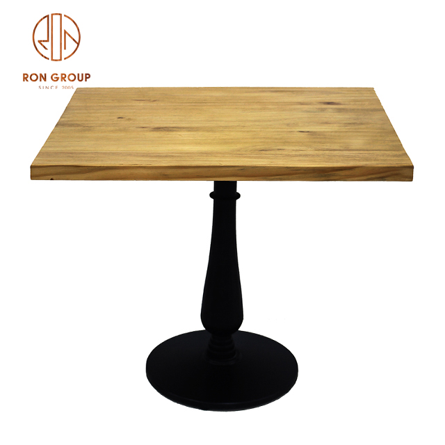 Foshan restaurant unique furniture square korean table tops solid wood table top 