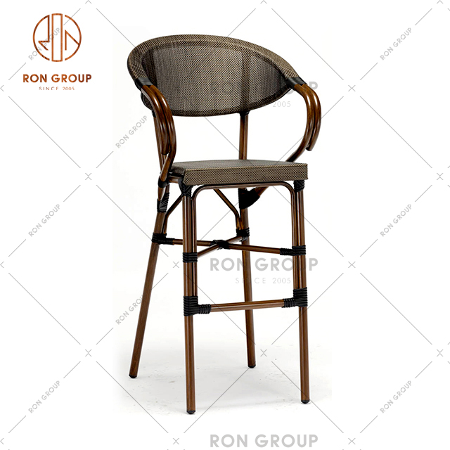Supply Outdoor Furniture Metal With Rattan Bar Chair For Restaurant