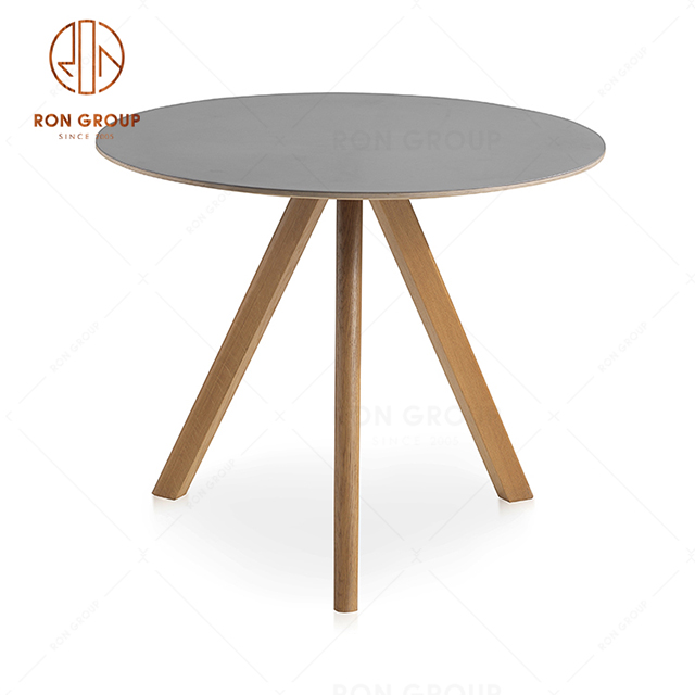 Popular Modern Design Round Table Wooden Coffee Table Cafe Furniture