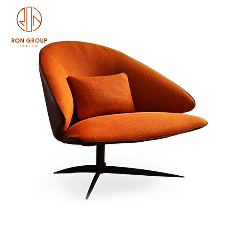 Hot Sale Cloth Style Rotation Leisure Chair with Metal Turnable Base
