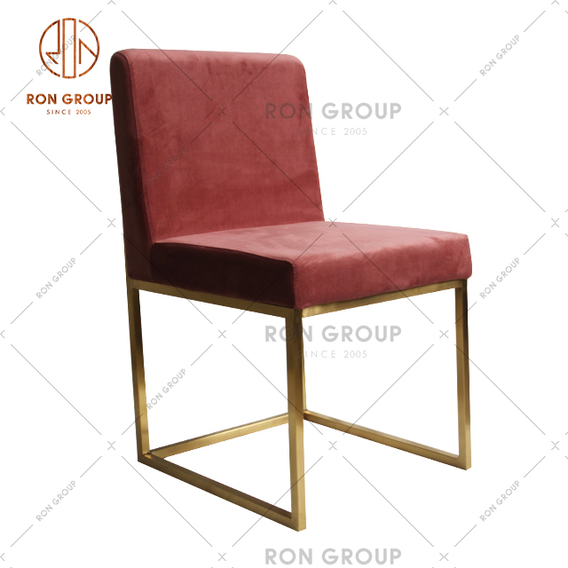 High Quality Modern Style Wedding Furniture With Gold Stainless Steel Frame Dining Chair For Banquet & Hotel & In-house