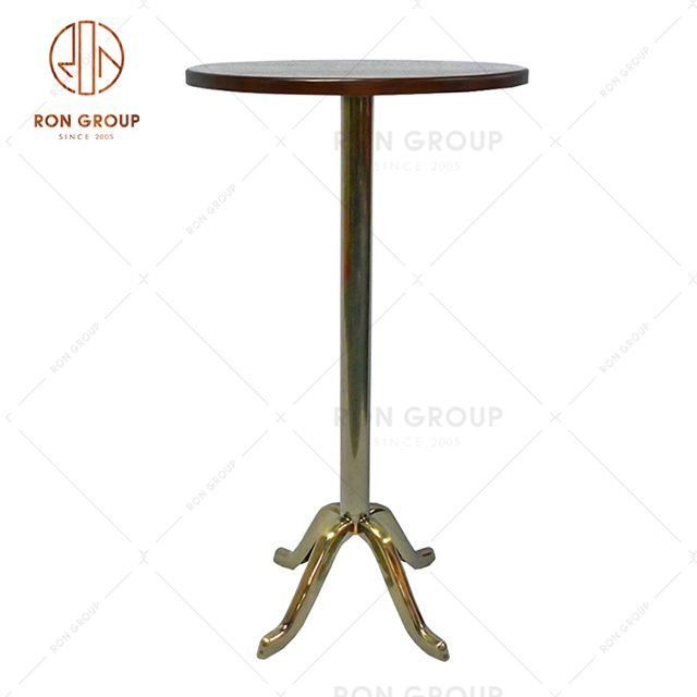 Modern Design High Quality Bar Table With Wooden Top And Metal Frame For Bistro & Cafe & Restaurant