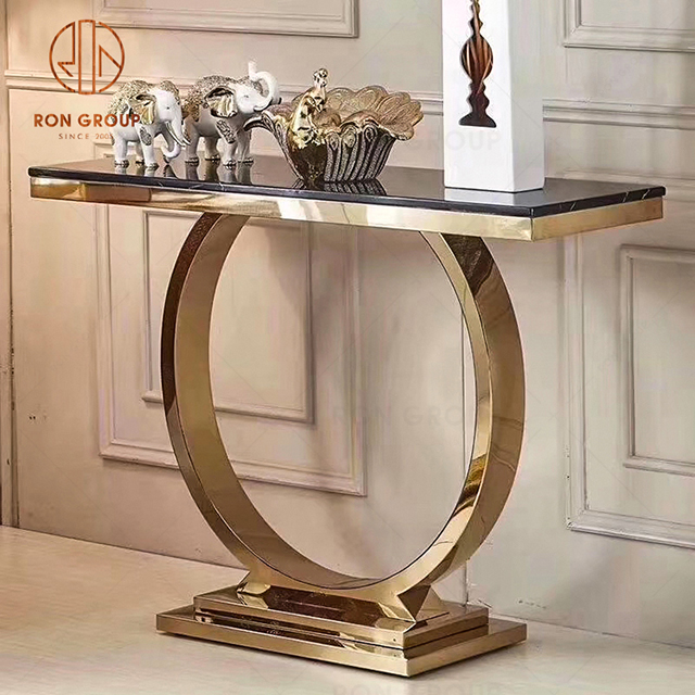 Luxury Marble Top Mirrored Console Table