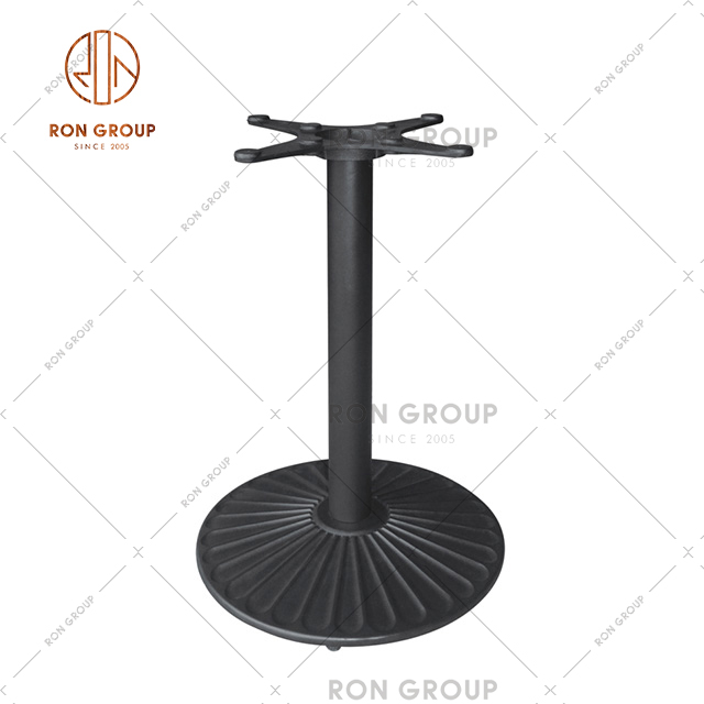 Classical Black Design Black Frame Round Pedestal Coffee Industrial Cast Iron Restaurant Dining Metal Table Base
