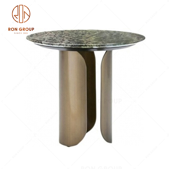Nordic design marble top and metal stand side table