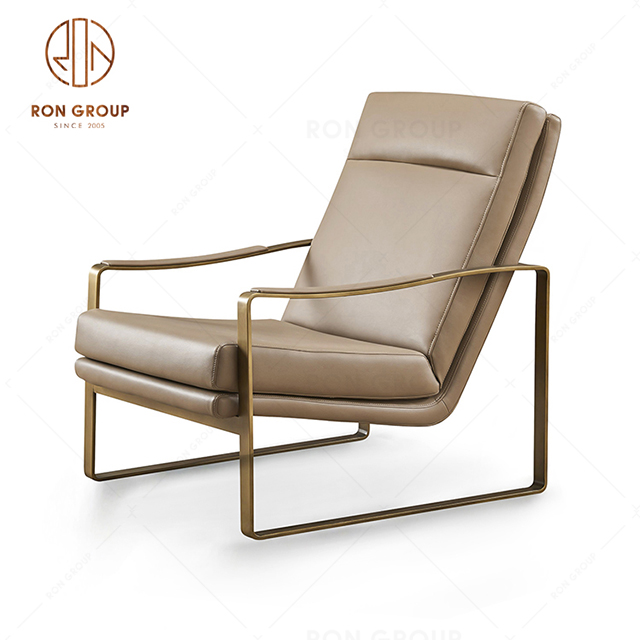 New Style Simple Design Banquet Lounge Leisure Chair with Metal Frame