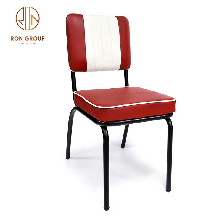 RNFCM109 European Style High Quality Leather Seat Metal Chair for Hotel and Restaurant Indoor Use