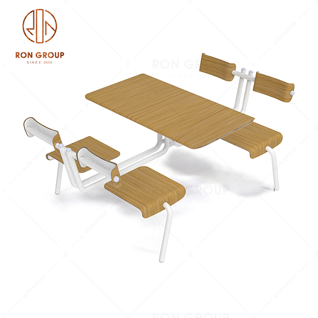 Customized Color Dining Table With Chair Set University Canteen Furniture