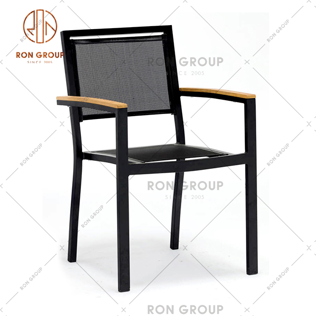 Modern Design Rattan Wicker Bistro Rattan Chair with Armrest for Outdoor and Garden