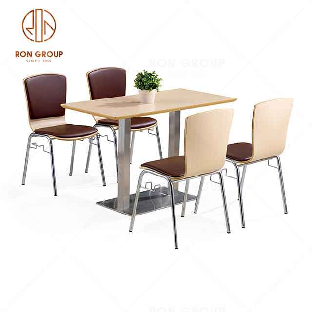 Cheap Price Fast Food Restaurant Furniture Staff Canteen Dining Chair And Table