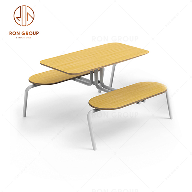 Popular Good Quality College Canteen Dining Table With Chair Snack Bar Furniture