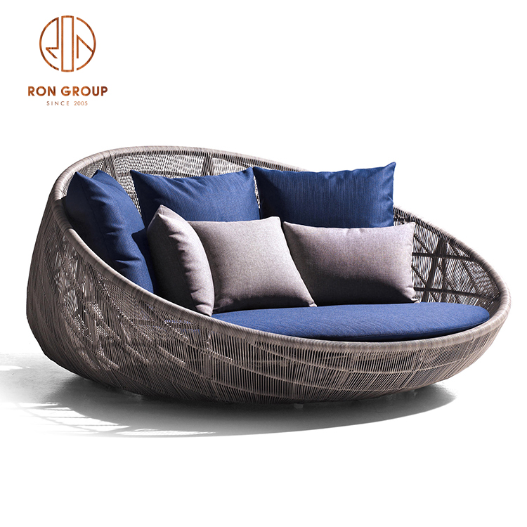 modern new outdoor rattan furniture luxury outdoor teak wood dining table seats patio garden rattan chairs set