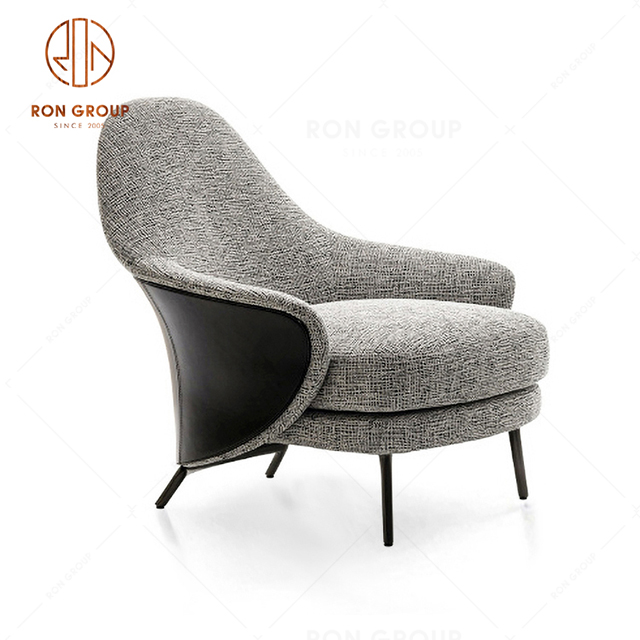 Supply Star Hotel Furniture Fabric With Metal Base Armchair Lounge Leisure Chair